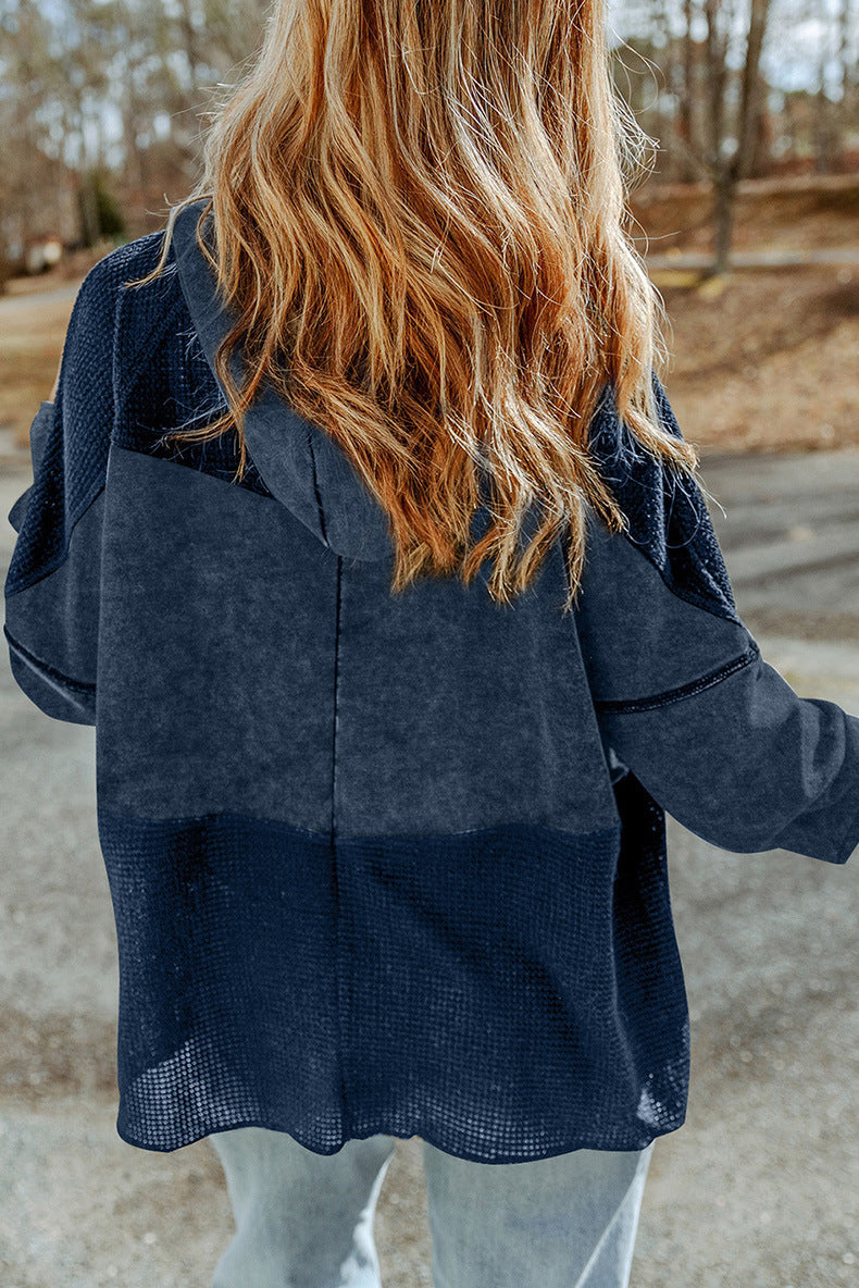 Retro Hooded Colorblock Jacket