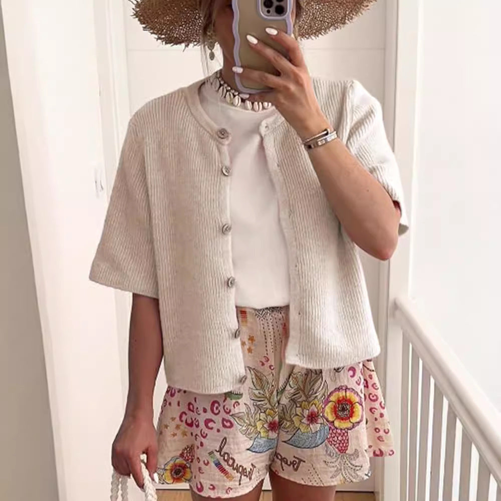 Elegant Knitted Button Cardigan