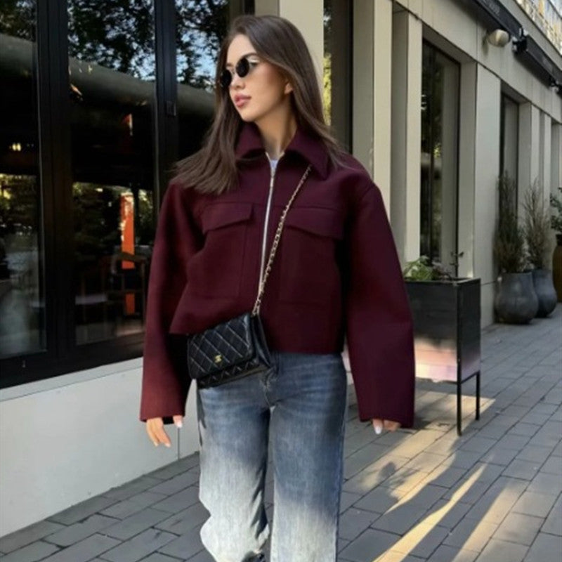 Retro Polo Collar Coat