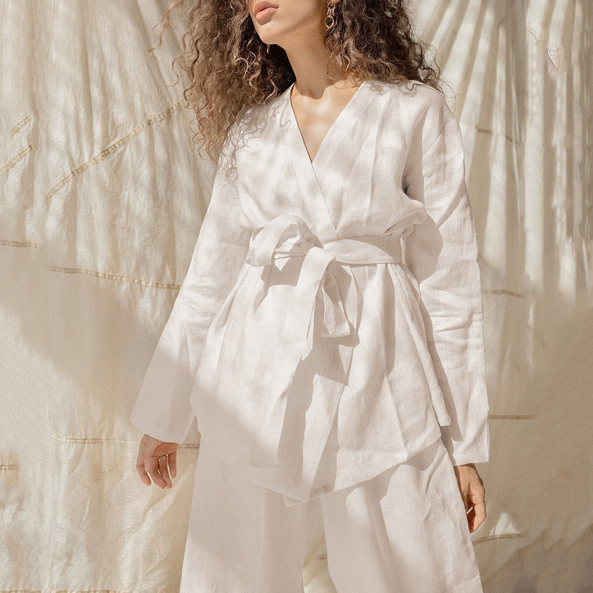 Cotton Linen Pajama Set