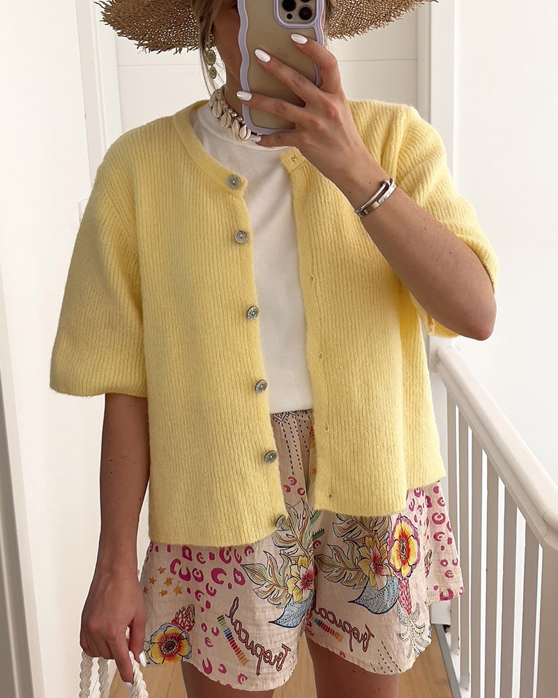 Elegant Knitted Button Cardigan