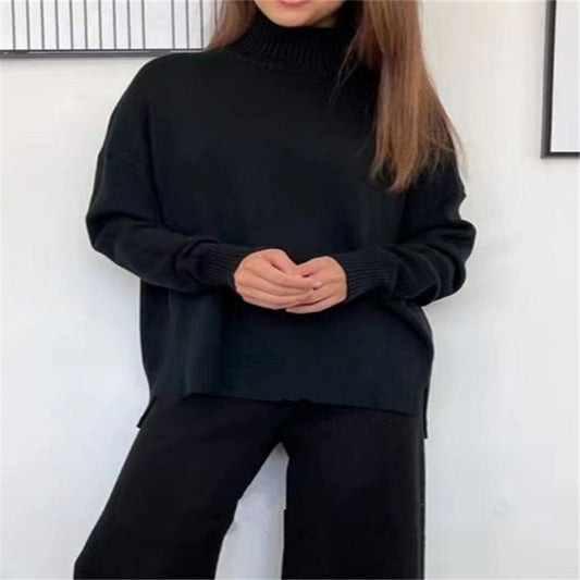 Knitted Turtleneck Tracksuit Set