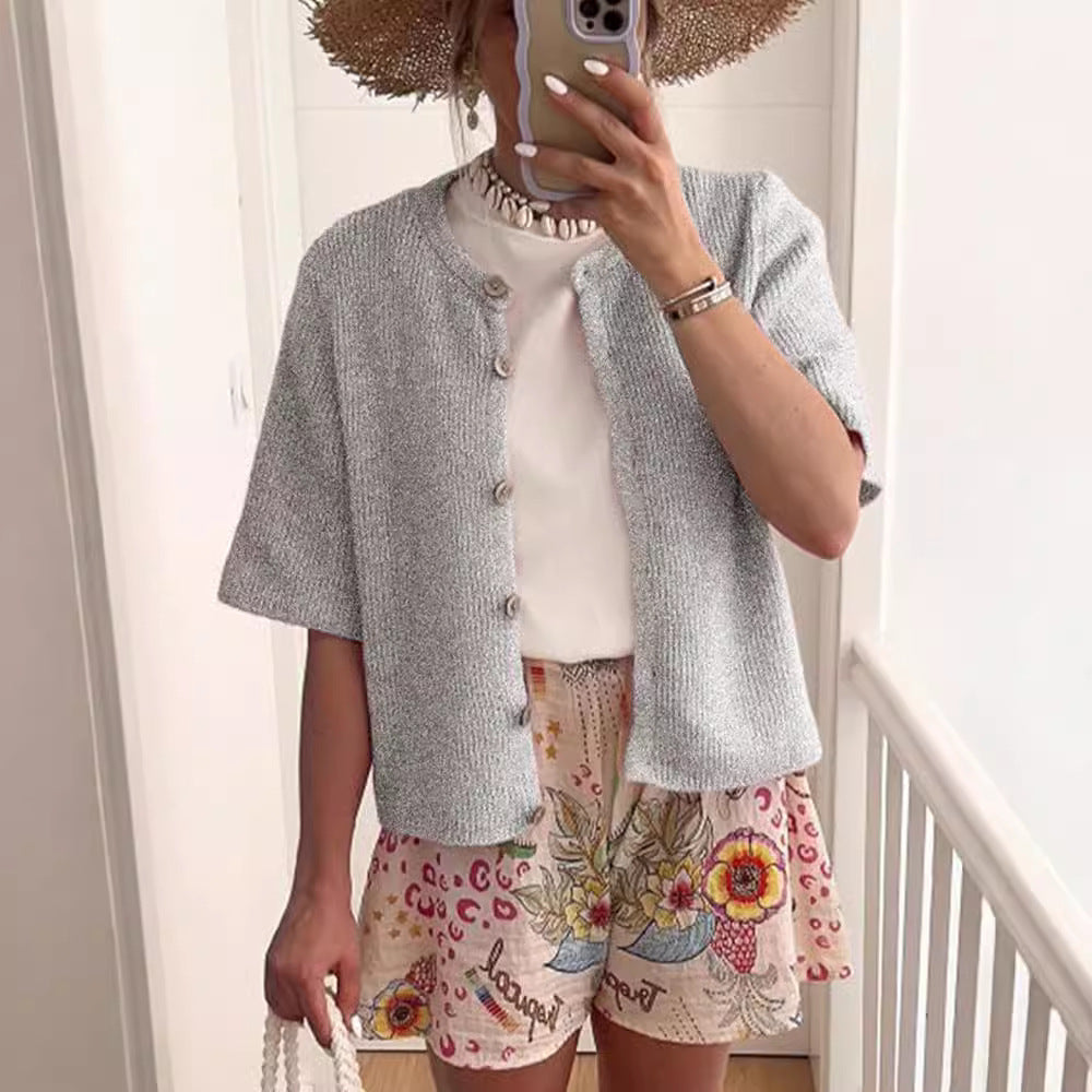 Elegant Knitted Button Cardigan