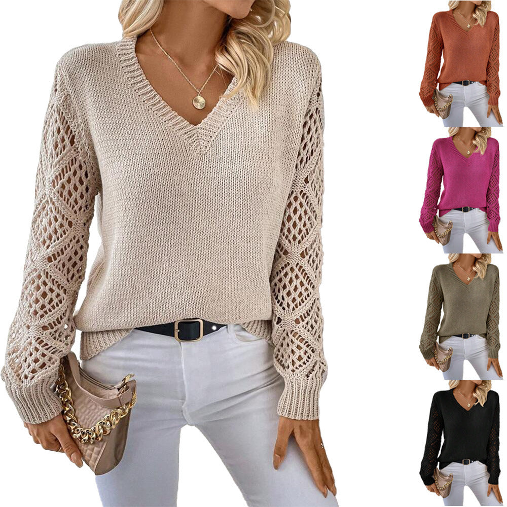 Elegant V-Neck Knit Sweater