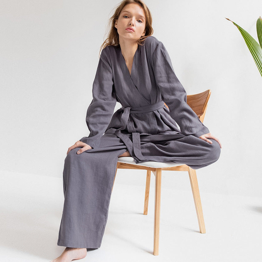 Cotton Linen Pajama Set