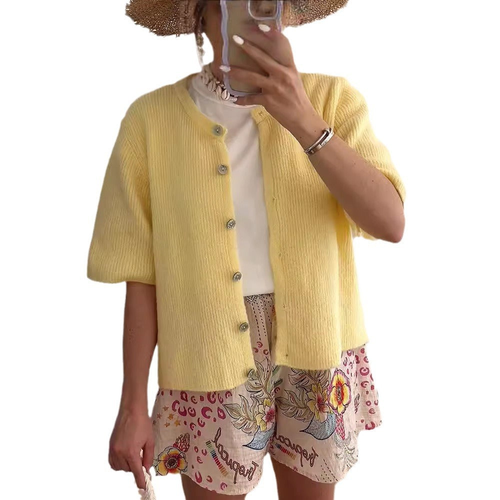 Elegant Knitted Button Cardigan