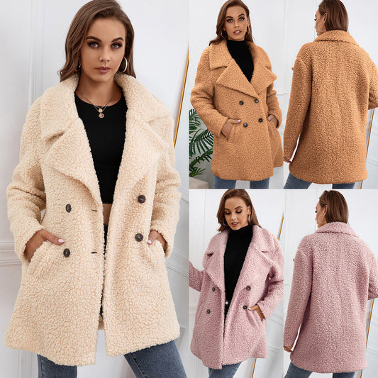 Plush Lamb Fur Coat