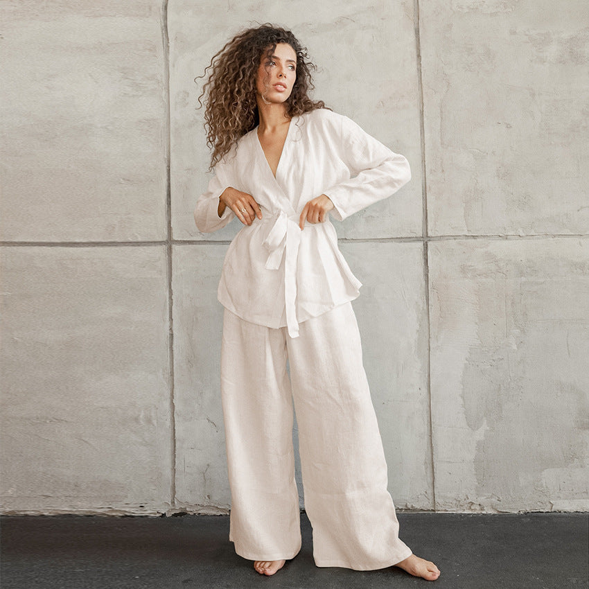 Cotton Linen Pajama Set