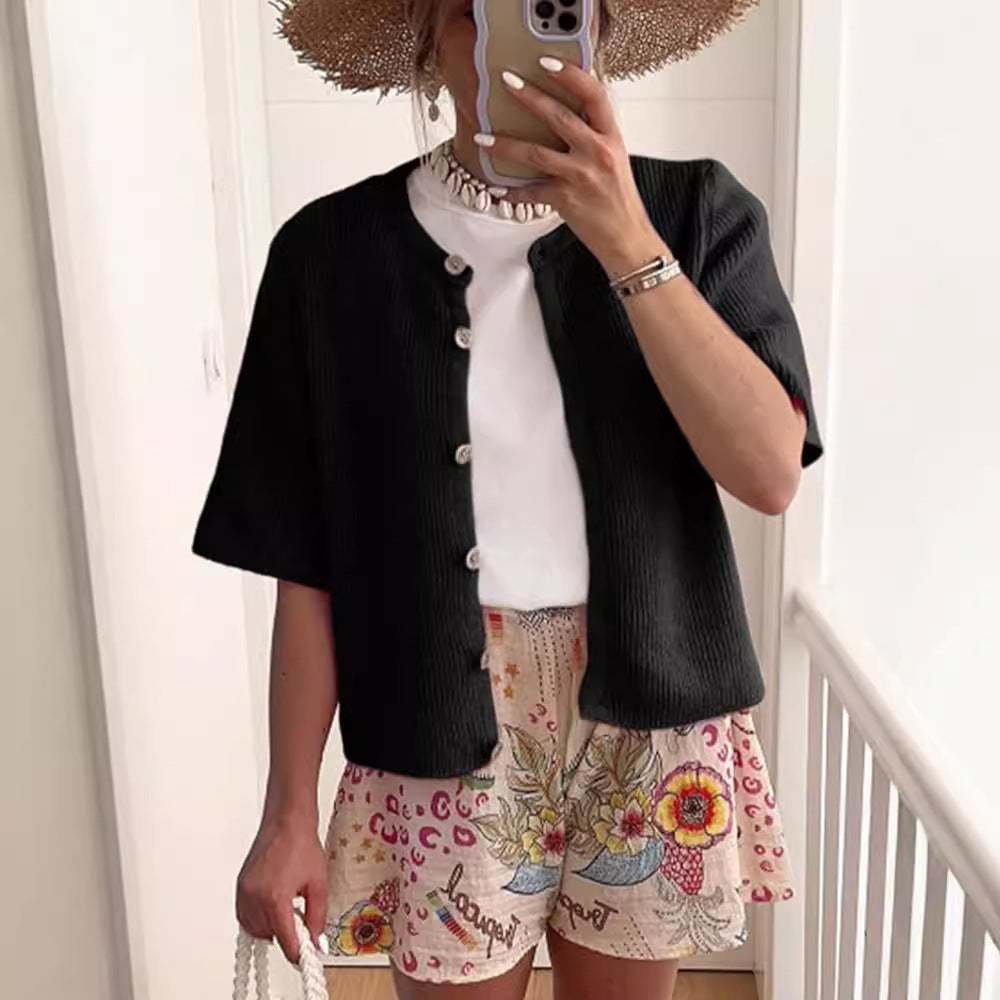 Elegant Knitted Button Cardigan