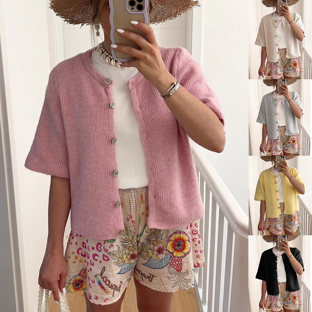 Elegant Knitted Button Cardigan