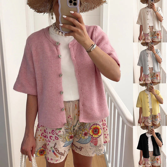 Elegant Knitted Button Cardigan