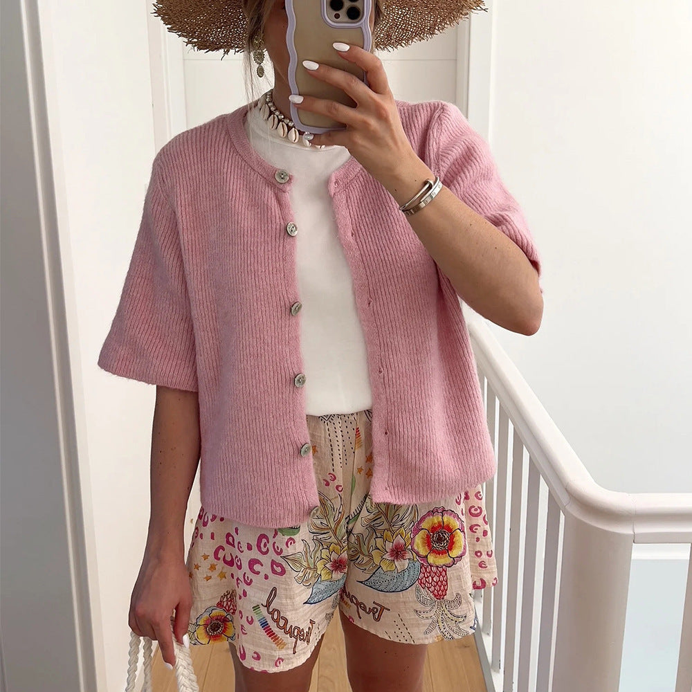 Elegant Knitted Button Cardigan