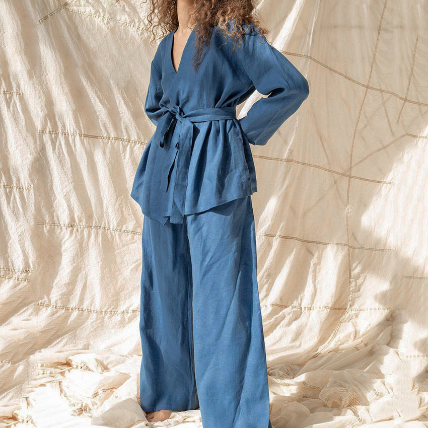 Cotton Linen Pajama Set
